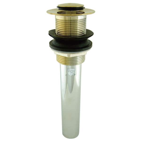 Kingston Brass Trimscape 22-Gauge Push Pop-Up Bathroom Sink Drain, Polished Brass without Overflow