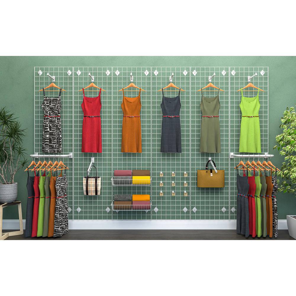 Black Semi-Gloss Metal Grid Panel Set, 1 ft x 5 ft