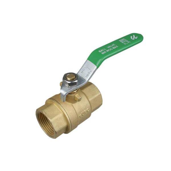 Unbranded 1/4 in. Threaded Brass Full Port 600 psi Packing Gland Ball Valve