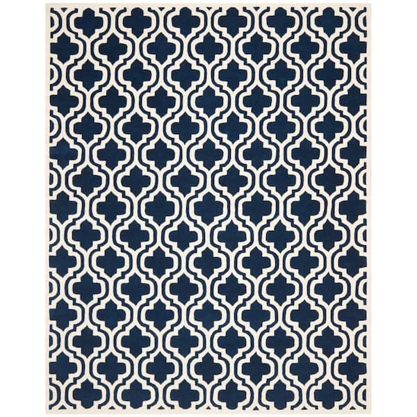 SAFAVIEH Chatham Dark Blue/Ivory 8 ft. x 10 ft. Area Rug