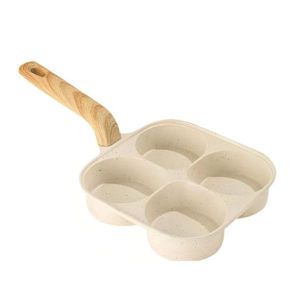 4-Piece Nonstick Marble Finish Aluminum Egg Pan Set with Deep Wells for Gas Induction Electric Cooktop Breakfast