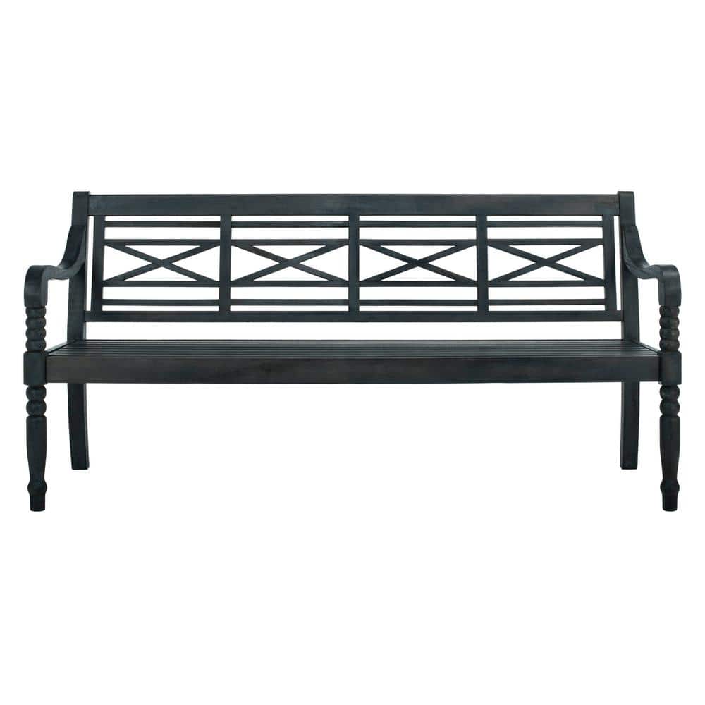 Karoo 70" Dark Slate Gray Acacia Wood Outdoor Bench