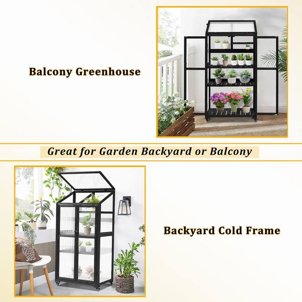 Runesay 62 in. x 31.5 in. x 22.4 in. Outdoor Wood Black Garden