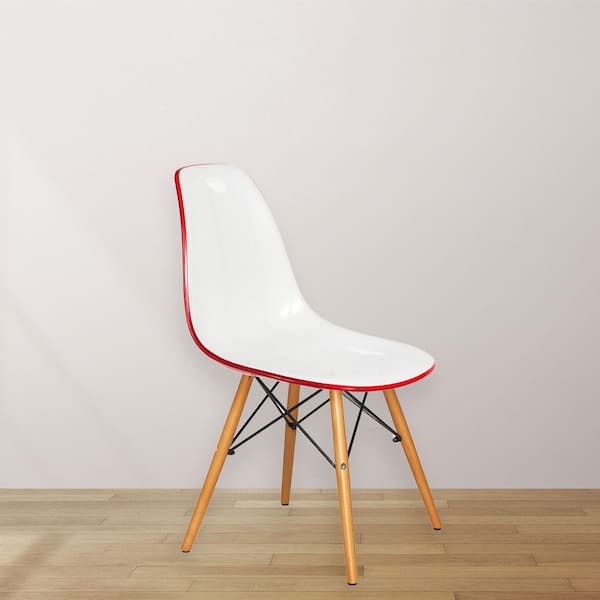 Leisuremod Dover White Red Side Chair