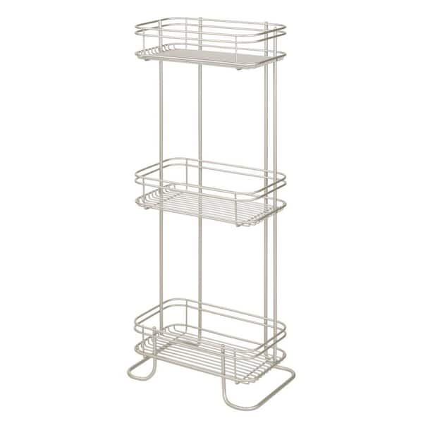 iDesign 3-Tier Freestanding Shelf Shower Caddy Satin 10.3 in. x 6.5 in ...