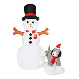 6 ft. Animated LED Snowman and Dog Scene Christmas Airblown® Inflatable