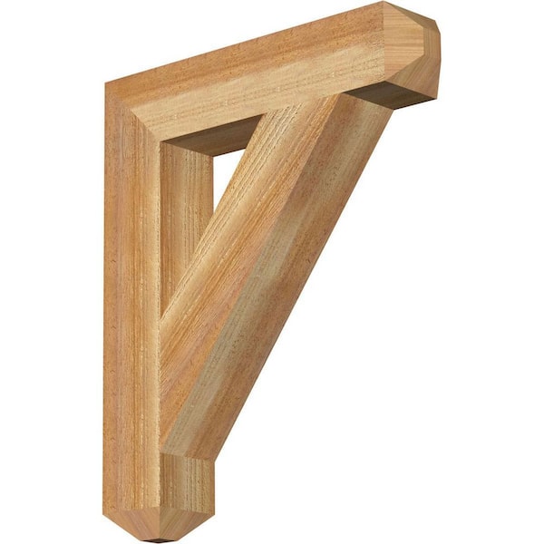 Ekena Millwork 4 in. x 24 in. x 20 in. Western Red Cedar Traditional Craftsman Rough Sawn Bracket