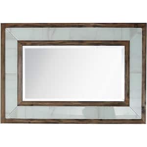 31.5 in. W x 47.2 in. H Brown Accent Wood Mirror