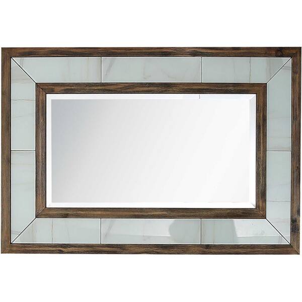 HomeRoots 31.5 in. W x 47.2 in. H Brown Accent Wood Mirror 2000403719 ...