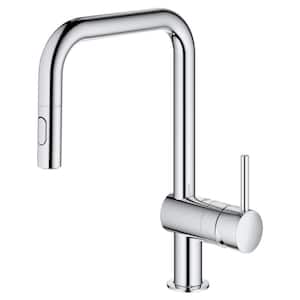 Minta Single-Handle Dual Spray Pull-Out Sprayer Kitchen Faucet 1.75 GPM with U-Shaped Spout in StarLight Chrome