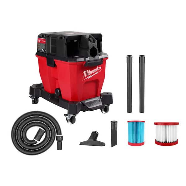 M18 FUEL 9 Gal. Cordless DUAL-BATTERY Wet/Dry Shop Vacuum with Filters, Hose, and Accessories