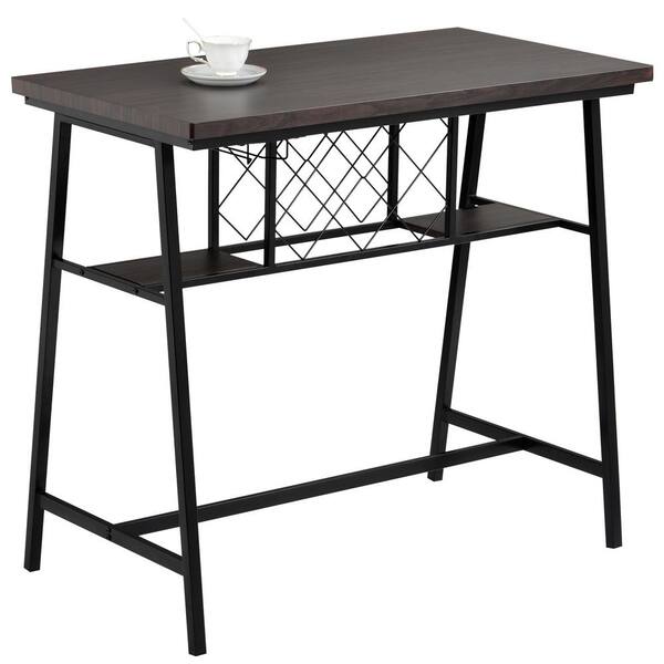 Boyel Living 5-Piece Dark Brown Counter Height Table Set with Wine