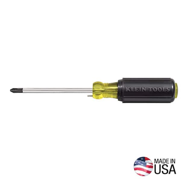 Klein Tools #2 Phillips Head Wire Bending Screwdriver with 4 in. Round Shank- Cushion Grip Handle