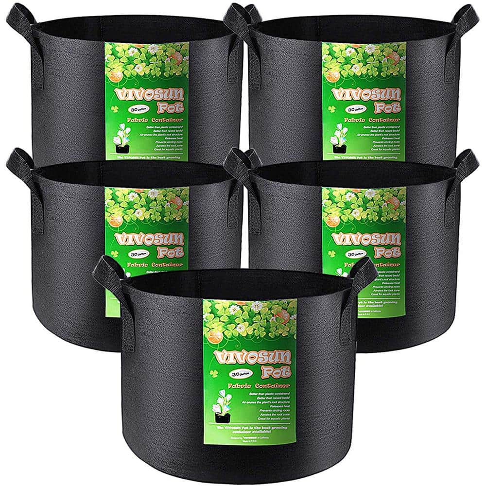 Growpropel 30 US Gallon 2 Pack Tall Grow Bags for Vegetables Heavy Duty Nonwoven Aeration Fabric Deep Grow Pots with Handles 