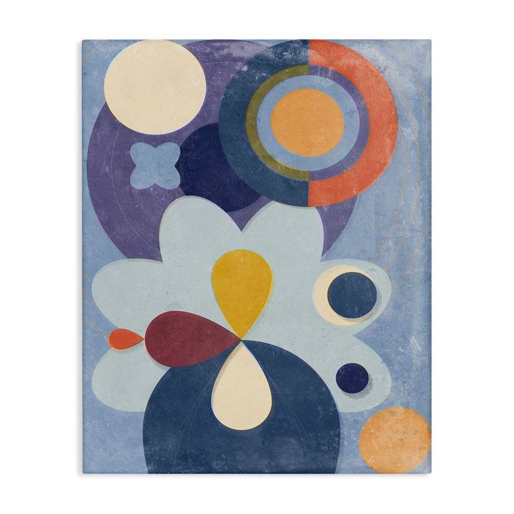 Blue Retro Shapes by Victoria Barnes Unframed Abstract Graphic Art Print 40 in. x 30 in. price history on PriceWatchPro