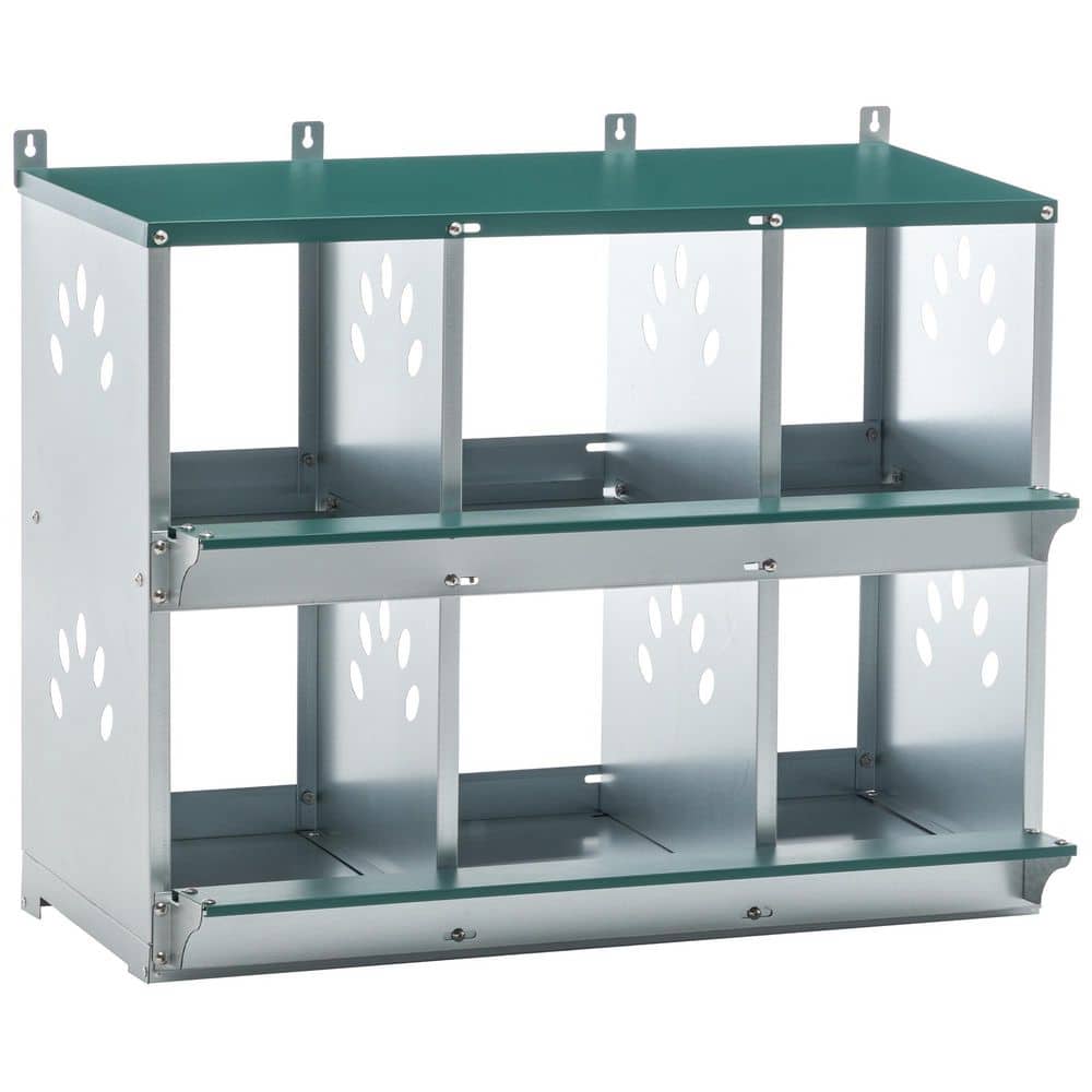 Rosalind 26.38 in. H x 32.09 in. W x 16.34 in. D 6-Compartment Galvanized Steel Chicken Nesting Box price history on PriceWatchPro