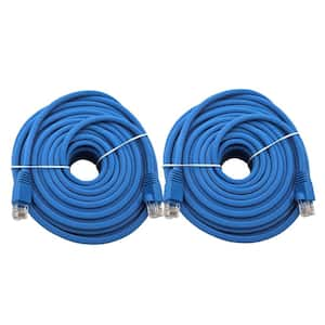 100 ft. Cat 6A 10Gb UTP Ethernet Patch (24AWG) Cable, Blue (2-Pack)