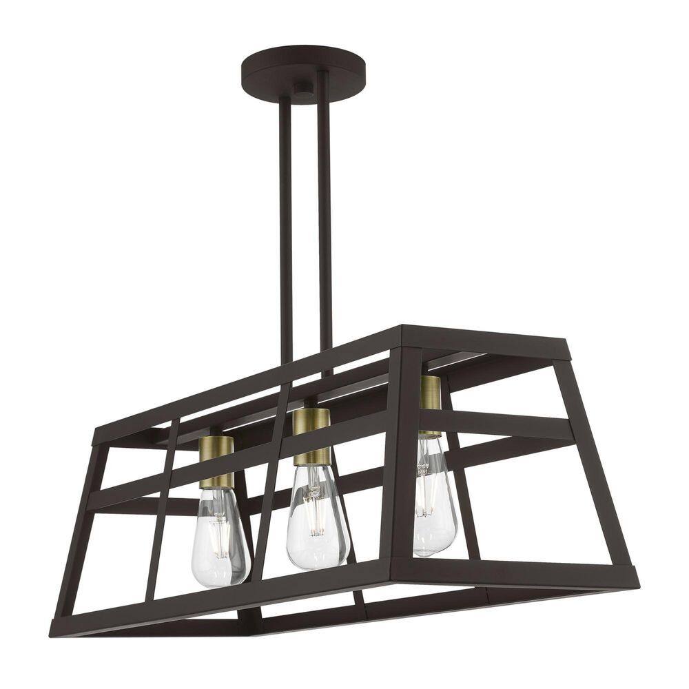 Bronze and Antique Brass 30" Cage Chandelier