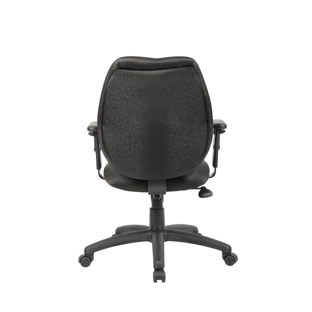 Black Ergonomic Fabric Task Chair with Adjustable Arms