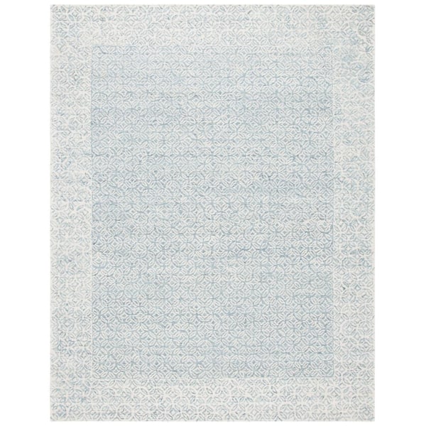 SAFAVIEH Abstract Blue/Ivory 9 ft. x 12 ft. Floral Trellis Area Rug