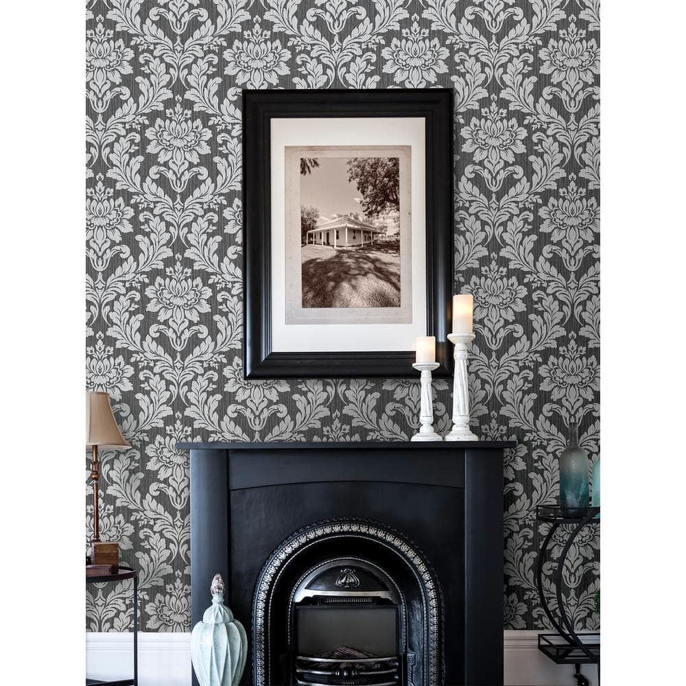 Silver Damask 3D Washable Wallpaper Roll