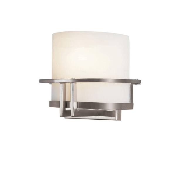 Bel Air Lighting Cabernet Collection 1-Light Pewter Sconce with White Opal Shade