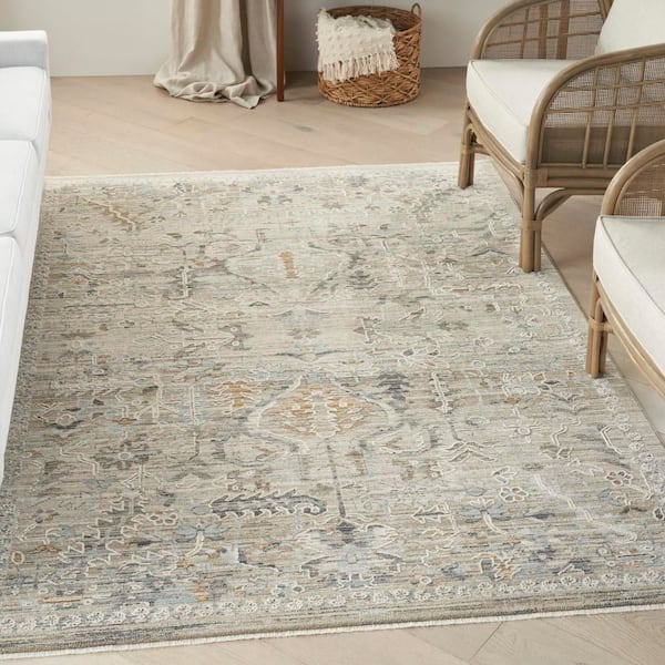 Nyle Ivory Taupe 5 ft. x 8 ft. All-Over Design Transitional Area Rug