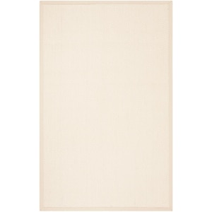 Natural Fiber Ivory/Light Beige 4 ft. x 6 ft. Border Area Rug