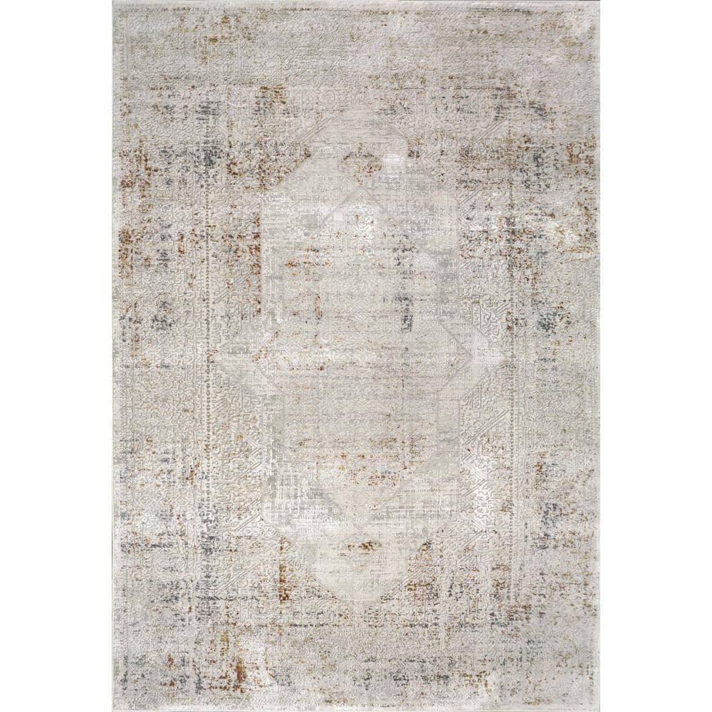 Dynamic Rugs Renaissance Ivory/Multi 2 ft. 2 in. X 7 ft. 7 in. Abstract ...