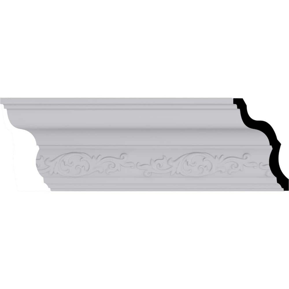 Ekena Millwork Delfina 3 in. x 5 in. x 94-1/2 in. Polyurethane Crown Moulding