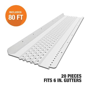 4 ft. L x 6 in. W All-Aluminum Gutter Guard - White Finish (80 ft. Kit - Nominal)