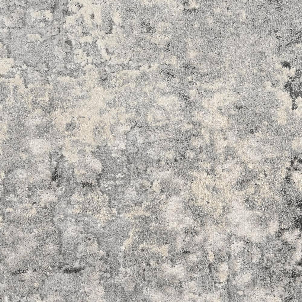 Abstract Elegance Grey & Beige 2'2" x 7'6" Hand-Knotted Runner Rug