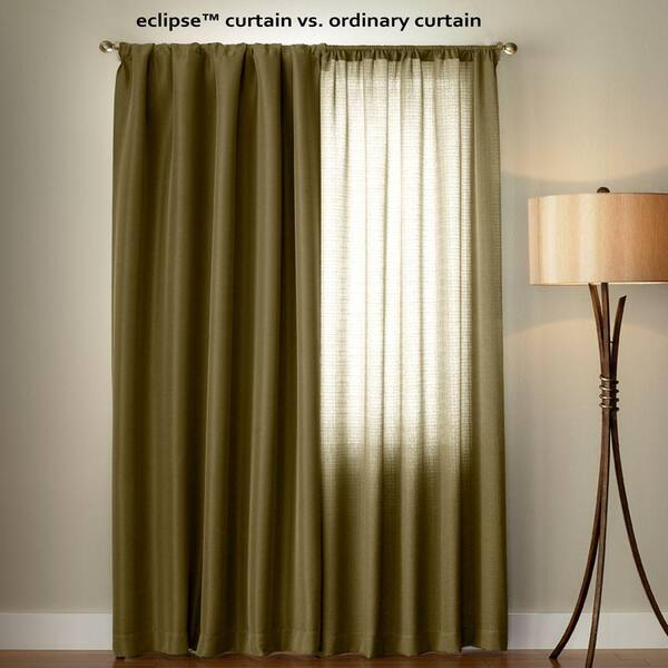 Eclipse Suede Blackout Black Curtain Panel, 84 in. Length