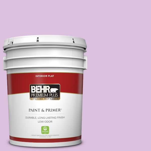 BEHR PREMIUM PLUS 5 gal. #P100-3 Epiphany Flat Low Odor Interior Paint & Primer
