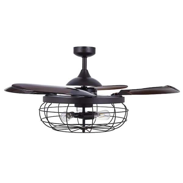 Industri 48 in. LED Oil Rubbed Bronze and Dark Koa Ceiling Fan with Light Kit