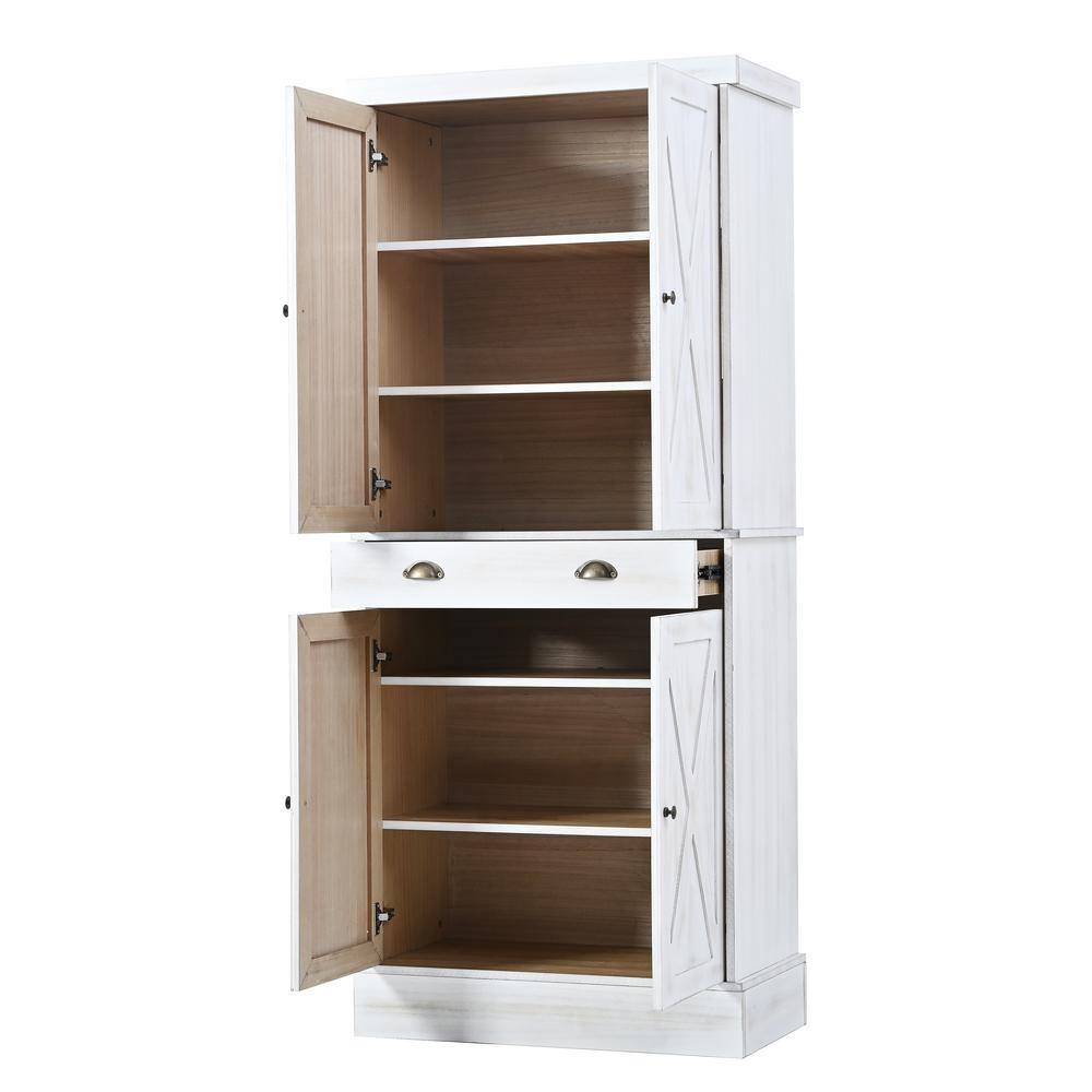 30.3 in. W x 15.7 in. D x 69.3 in. H Natural White MDF Freestanding