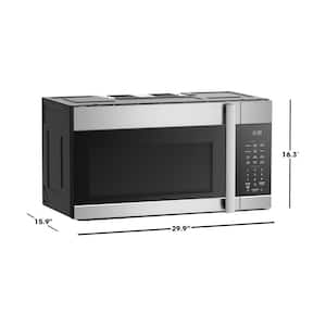 30 in. 1.7 cu. ft. Over-the-Range Microwave in Stainless Steelwith 13.6 in. Glass Turntable and Edge-To-Edge Black Glass
