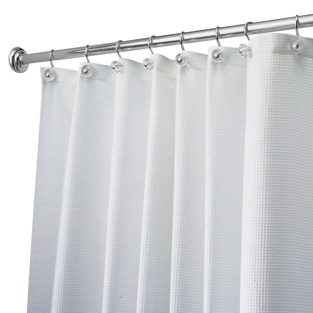 Interdesign Carlton Extra Long Shower Curtain In White 23080 The Home Depot