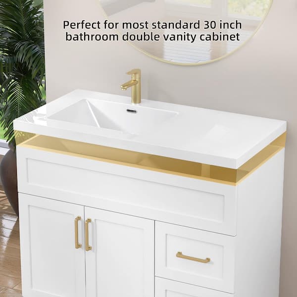 Zeafive Tor 42 in. W x 22 in. D Solid Surface Cultured Marble
