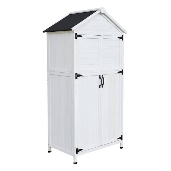 67 in. Wood Outdoor Storage Shed with Double Doors Garden Tool Organizer with Sloped Roof for Backyard Patio(5 sq. ft. )