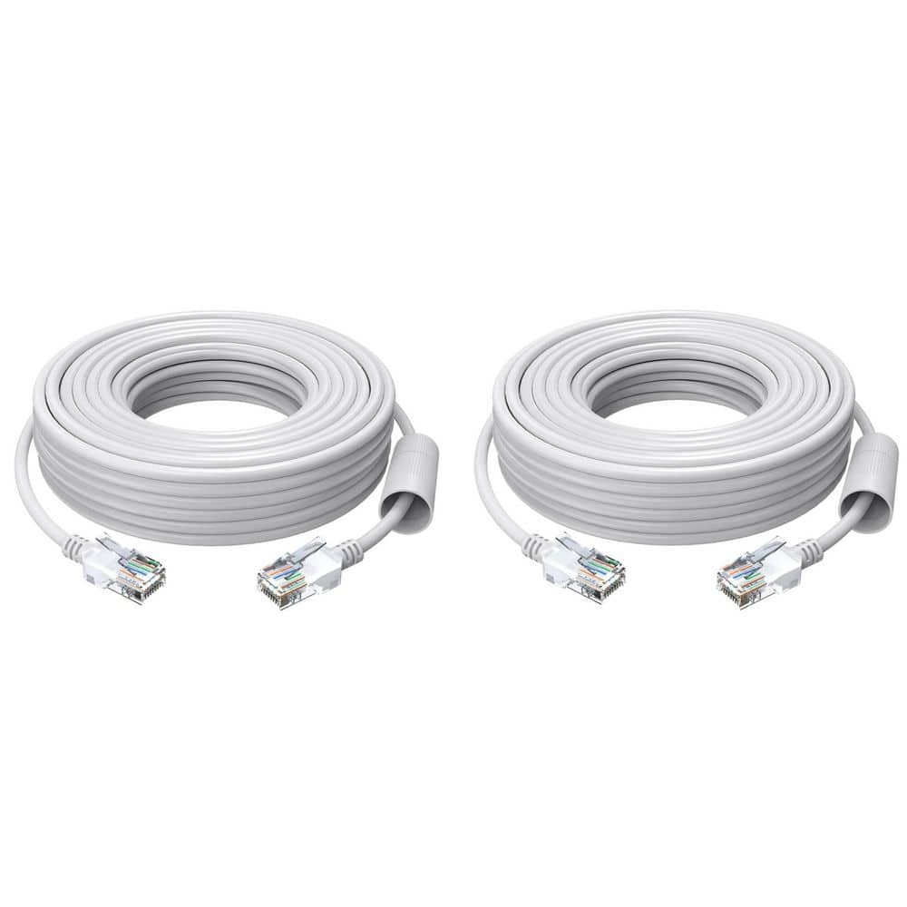 65 ft. High Speed Cat 5e Ethernet Cable Network RJ45 Wire Cord for POE Security Cameras, Router, Computer (2 Pack)-White price history on PriceWatchPro