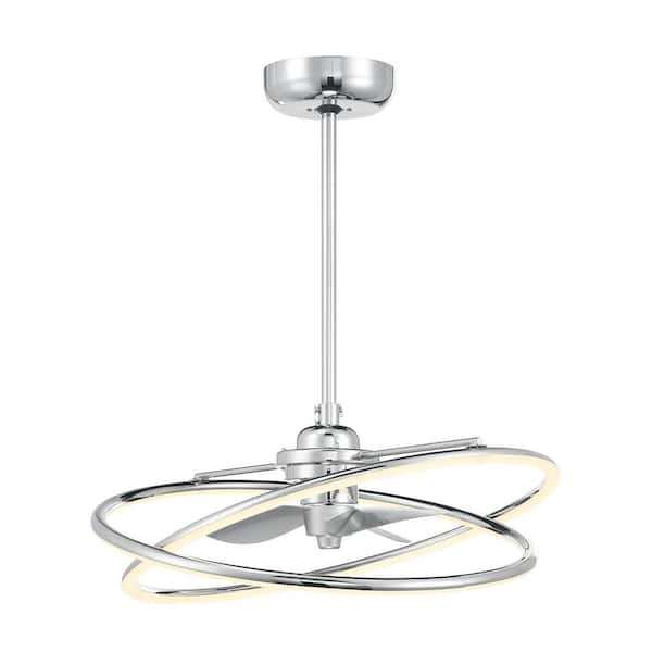 Savoy House Dorado 25 in. W Indoor Polished Chrome Integrated LED Ceiling Fan D'Lier with Frosted Acrylic Glass and Remote Included