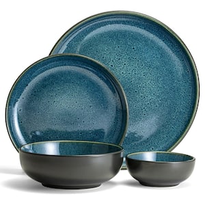 Resona 16-Piece Blue Stoneware Dinnerware Set (Service for 4)