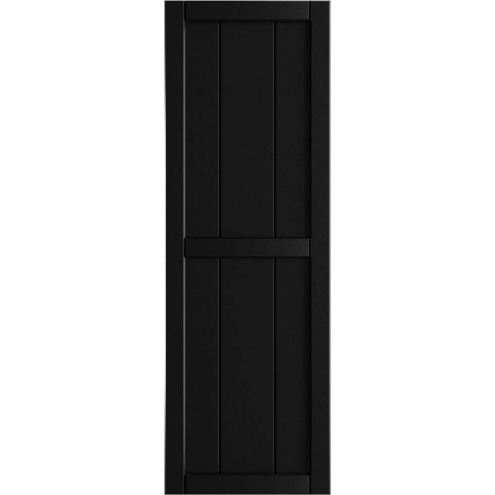 16-1/8 in. x 75 in. True Fit PVC 3-Board Framed Board and Batten Shutters in Black (Per Pair) price history on PriceWatchPro
