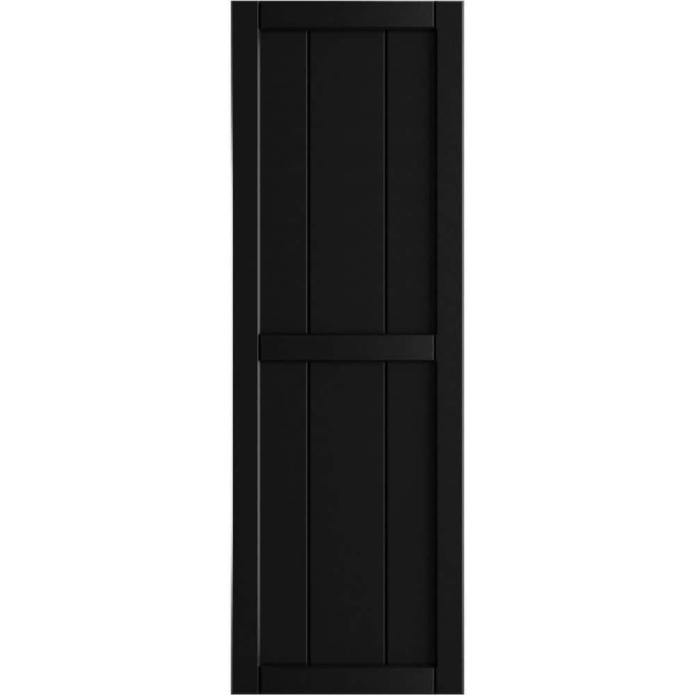 21-1/2 in. x 62 in. True Fit PVC 4-Board Framed Board and Batten Shutters in Black (Per Pair) price history on PriceWatchPro