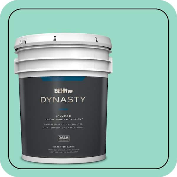 BEHR DYNASTY 5 gal. #MQ4-17 Pageant Green Satin Enamel Exterior Stain-Blocking Paint & Primer