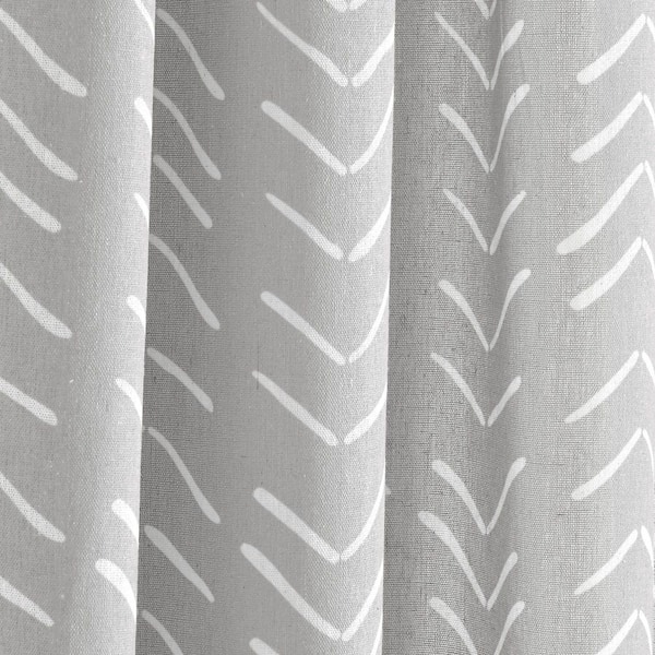 Lush Decor Hygge Modern Arrow Linen Look Window Curtain Panels Set - 84 x 40 - Light Gray