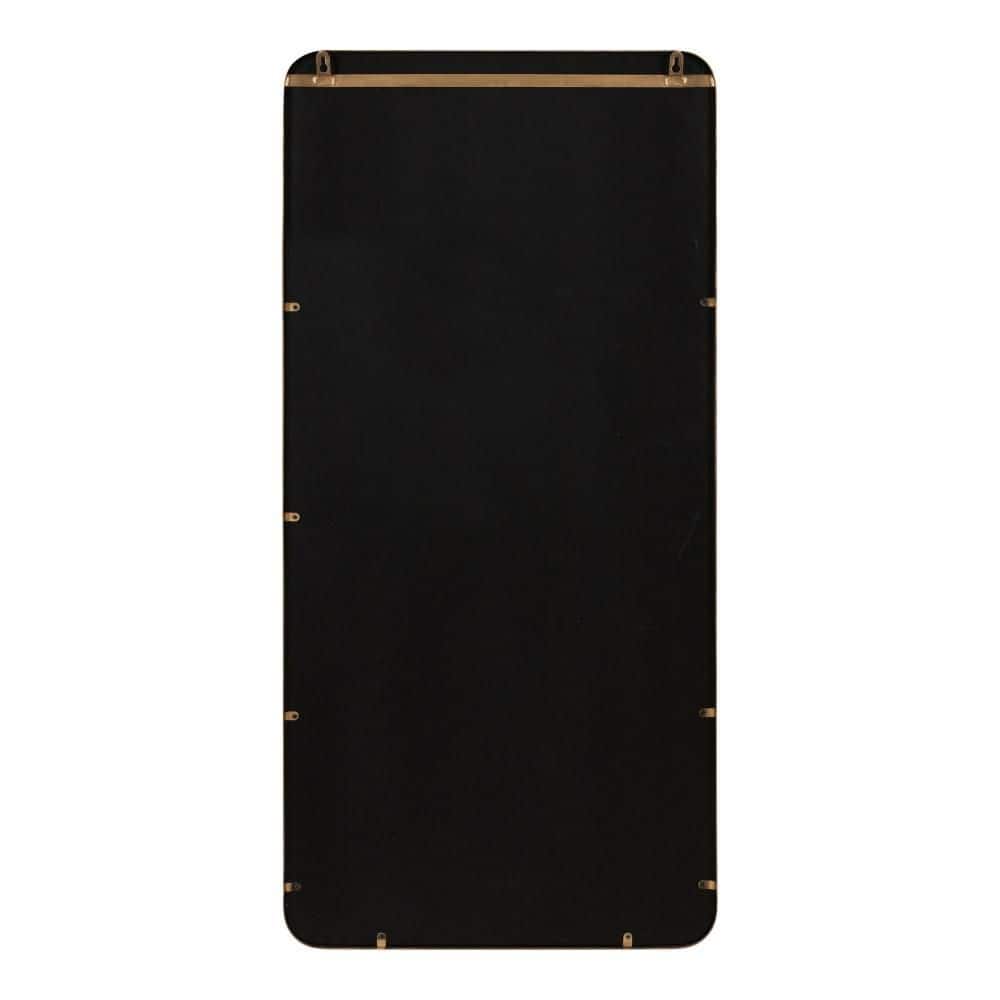 Armenta Antique Gold Soft Rectangle Metal Framed Wall Mirror, 20x42