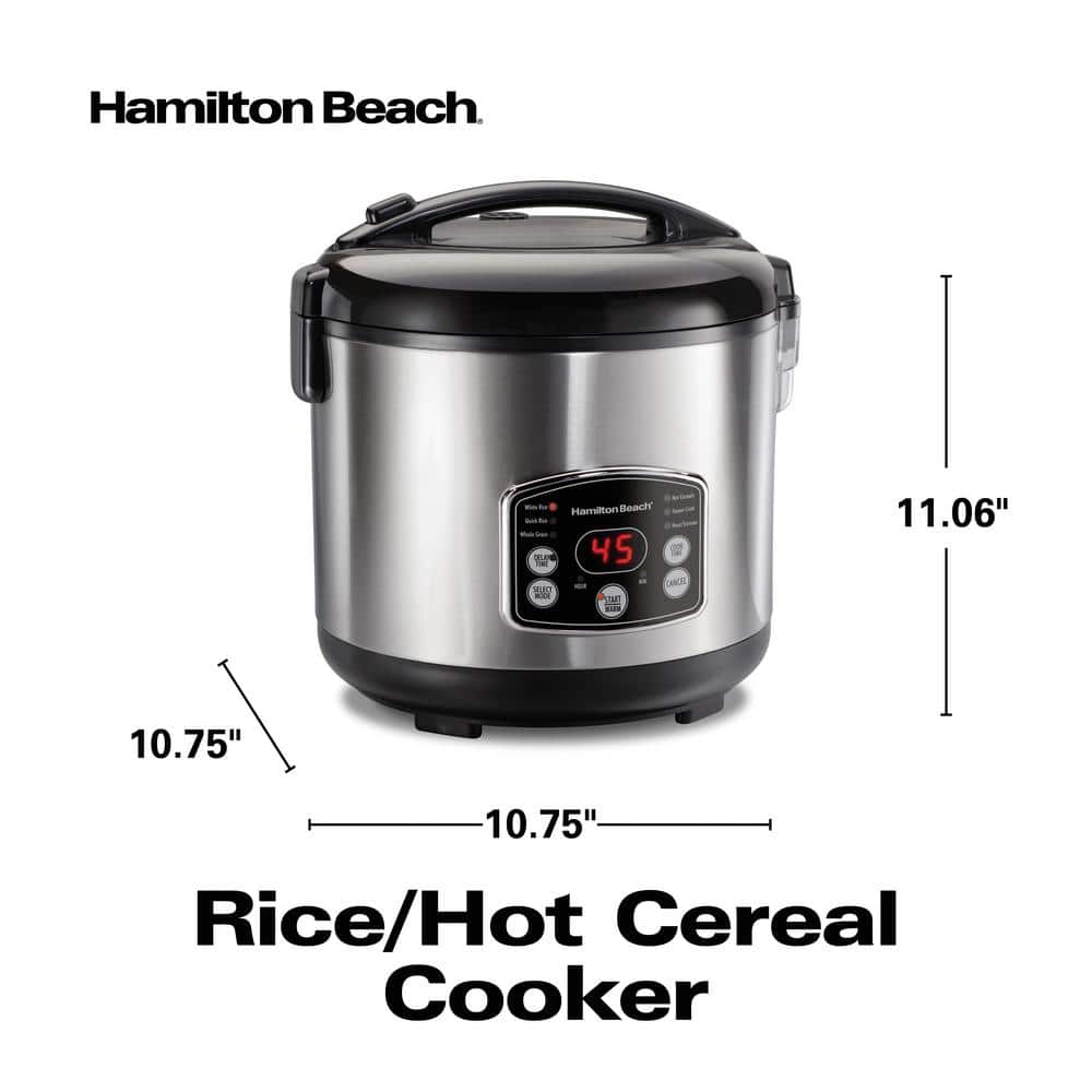 Silver Stainless Steel 14-Cup Electric Rice Cooker and Steamer
