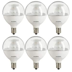 40-Watt Equivalent G16.5 Clear Dimmable Candelabra E12 Base LED Light Bulb 3000K (6-Pack)